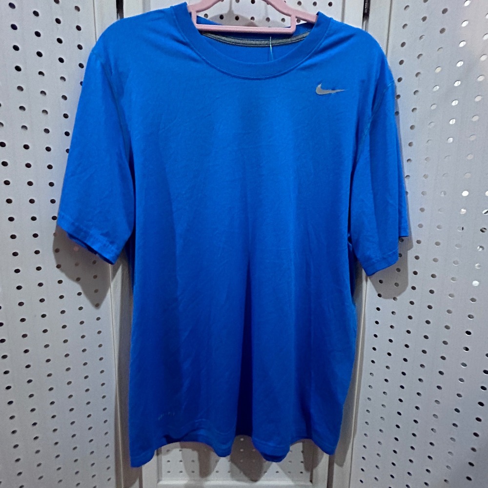 Nike Dri-FIT T Shirt Blue Athletic Performance Tee Men's Large‎